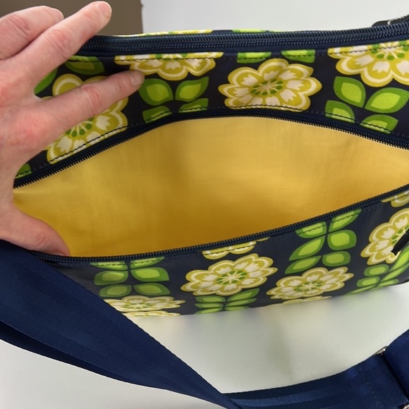 petunia pickle bottom  blue with yellow flowers diaper bag - Picture 5 of 11